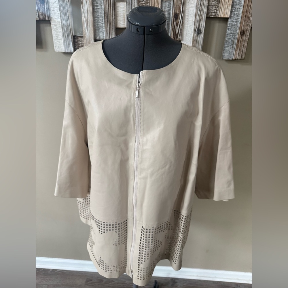 Lafayette 148 New York Exquisite Leather Blazer Size 3XL NWT